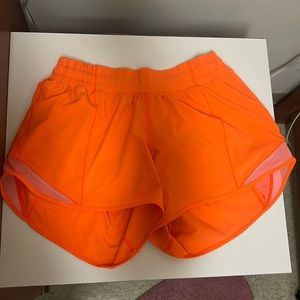 Lululemon orange hotty hot shorts